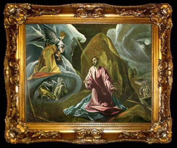 framed  El Greco christ on the mount of olives, ta009-2